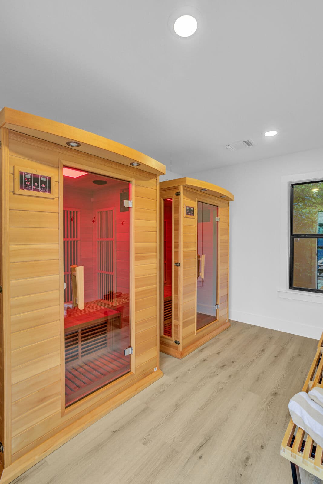 The sauna room at the wellness spa